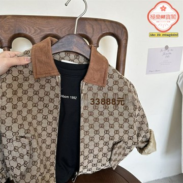 【韓版潮童】兒童夾克 寶寶外套 春秋外套 童裝外套 休閒夾克 印花翻領 拉鍊開衫 中小童男女寶寶 春秋季外出穿搭