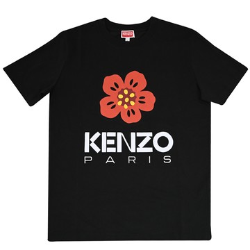 KENZO 2TS039 海棠花標誌LOGO棉質短T恤.黑