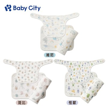【Baby City娃娃城】造型口水巾+胸巾三入組