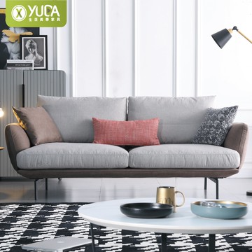 【YUDA】妮蒂亞三人布沙發 靠背扶手為科技布 J25S 110-3(北部免運)