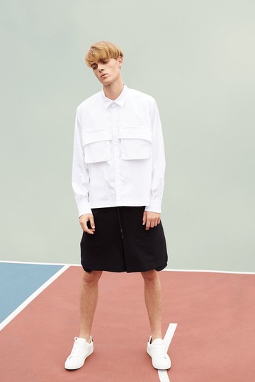 SEANNUNG 雙口袋短版襯衫