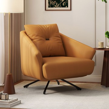 沙發椅意式單人客廳陽臺休閒旋轉椅輕奢風設計師椅現代簡約靠背椅