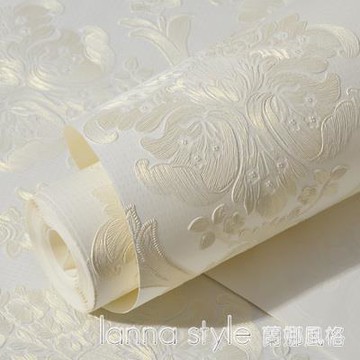 歐式壁紙3D立體浮雕臥室房間客廳寢室宿舍服裝店奢華背景牆紙自粘【摩可美家】