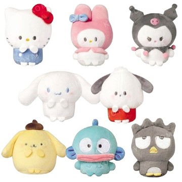 小禮堂 Sanrio 三麗鷗 絨毛迷你玩偶 (胖胖豆豆眼款) Kitty 大耳狗 酷洛米 美樂蒂
