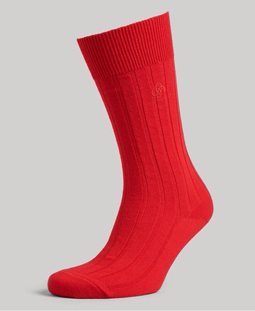 Superdry Women's Unisex Organic Cotton Core Rib Socks Red / Mars Red - Size: XS/S