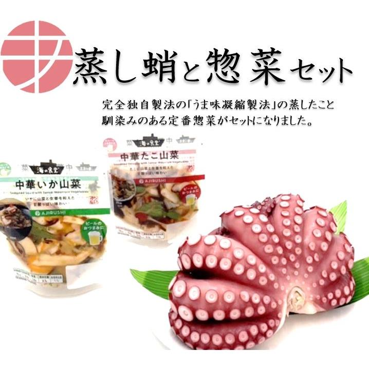 蒸したこ 惣菜2種セット おつまみセット たこ いか 魚介類セット