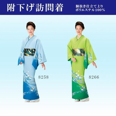 KL3682 絽 付下げ訪問着 身丈158cm 洗える着物 夏着物 化繊 n-33｜