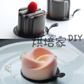 法式甜品慕斯模玫瑰花圓柱慕斯硅膠模具旋渦西點蛋糕模家用耐高溫