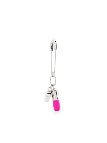 AMBUSH - safety pin charm earring - unisex - Brass - One Size - Silver