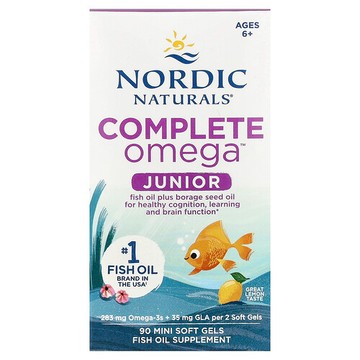 Nordic Naturals, Complete Omega™ Junior，6 歲以上，檸檬味，90 粒迷你軟膠囊