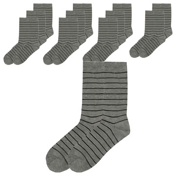 B.V.D. 細條紋男襪 B207-8 12雙  深灰色  24~26cm