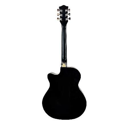 Vault EA-20 Full-Size Cutaway Acoustic Guitar Black Bundle with Gig Bag, Tuner, Picks, Strap, and String Winder並行輸入