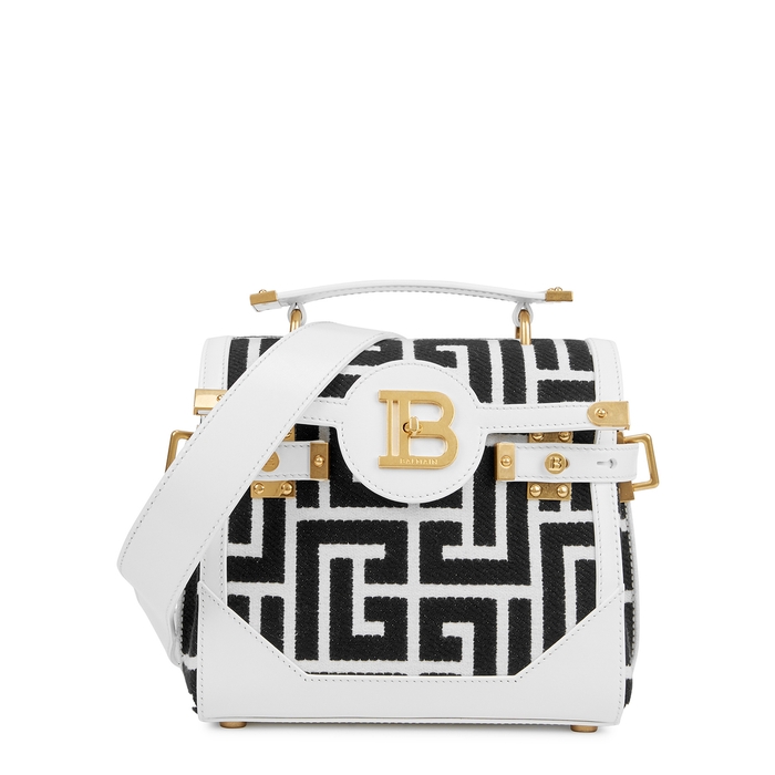 Balmain B-Buzz 23 Monogram-jacquard Top Handle Bag