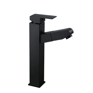 抽拉水龍頭 伸縮水龍頭 黑色抽拉冷熱水龍頭 不鏽鋼臺盆龍頭 衛生間面盆水龍頭可伸縮【CM22251】