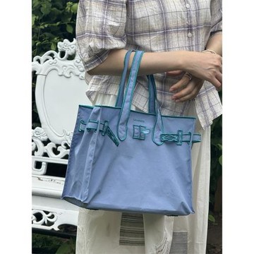 日本新款lacousette購物袋輕便環保刺繡包單肩手提托特包女大容量
