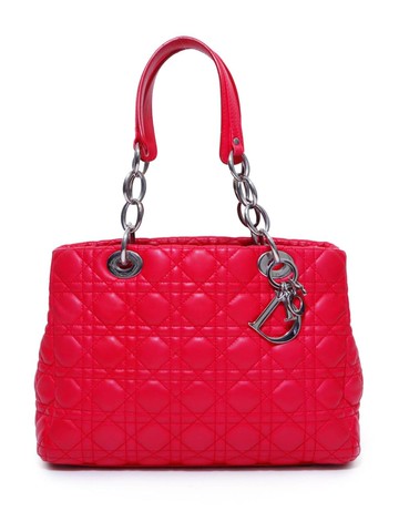 Christian Dior Pre-Owned - Cannage Lady Dior handbag - women - Leather - One Size - Red