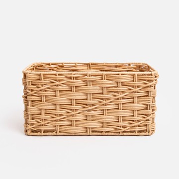 奧可利手工編織櫃內收納籃 斜紋窄長形