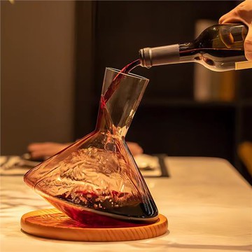 不倒翁醒酒器家用創意陀螺旋轉分酒器水晶玻璃搖搖紅酒具葡萄酒壺