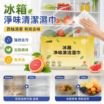 🤑冰箱清潔/淨味濕巾除臭清潔濕巾 家用冰箱內壁去污擦拭紙 無酒精柔韌材質 保鮮盒廚房冷藏櫃日常清潔用品