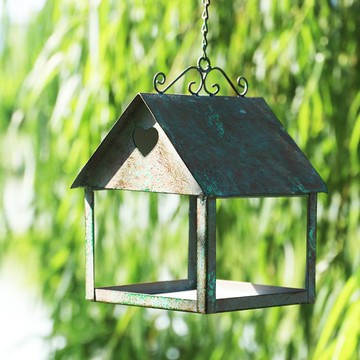 餵鳥器 美式復古鐵藝戶外防銹鳥屋喂鳥器花園擺件裝飾庭院園藝雜貨懸掛件 年終特惠