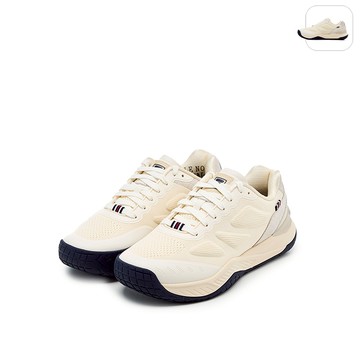 【FILA】女性 AXILUS LUX 網球鞋-米灰/丈青 5-T510Y-147