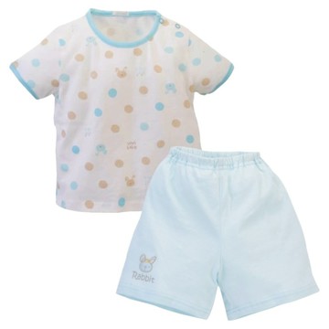 vivibaby 粉彩泡泡短袖套装  100cm  藍色