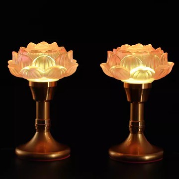 免運/快速出貨 蓮花燈 佛燈  佛前琉璃蓮花燈插電款家用觀音供燈佛燈合金LED七彩供佛燈長明燈 開立發票 快速出貨