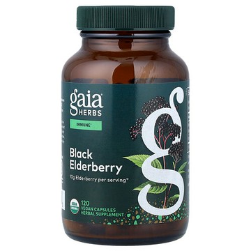 Gaia Herbs, 黑接骨木果全素食膠囊，120 粒裝