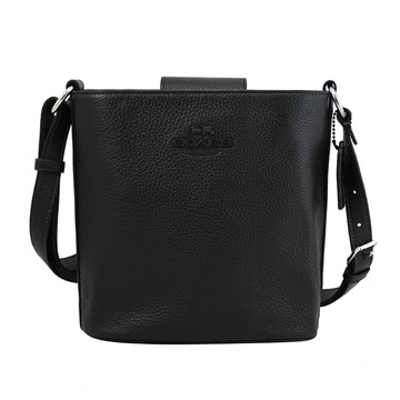 COACH CR153 Sophie 經典荔枝皮革肩斜水桶包.黑