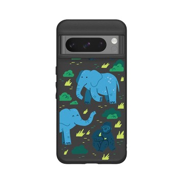 Pixel 8 Pro SolidSuit 黑 - RHINOSHIELD X Taipei Zoo - 非洲區插畫（西部低地大猩猩、非洲象）