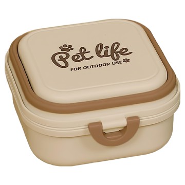 Pets Family 便攜式折疊寵物旅行餐具  1個  米色