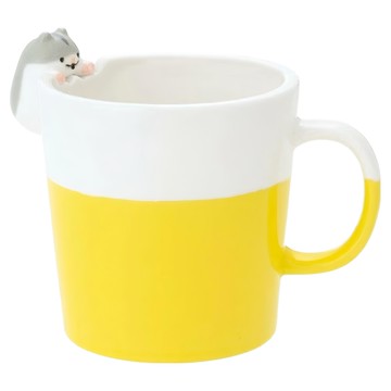 DECOLE 黃金鼠陶瓷馬克杯  白色/黃色  1個