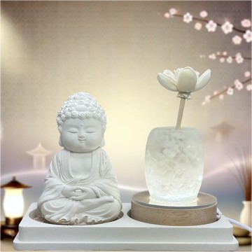 小夜燈 淨念開運香氛燈座系列 療癒公仔小佛(育德)  典雅新美學