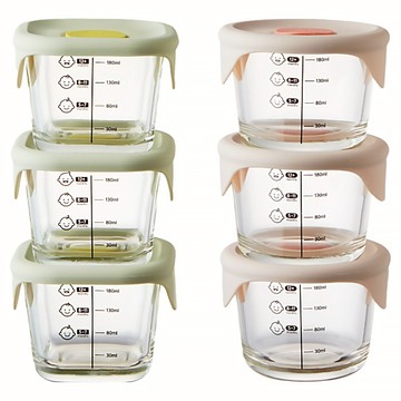 LocknLock 樂扣樂扣 副食品調理盒6件組  230ml  粉色圓形 + 綠色方形  1組