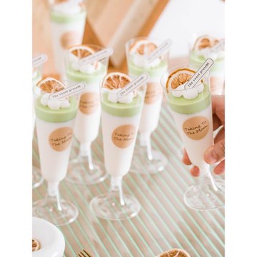 高腳香檳杯酒杯便利店調酒紅酒杯高級感甜品臺即棄一次性小號杯子