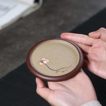 紫砂杯墊蓋碗底托茶壺墊托小壺承茶寵干泡臺禪意功夫茶具配件壺托