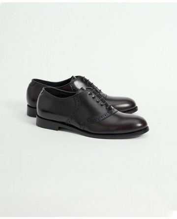 Brooks Brothers Men's Black and Brown Leather Saddle Shoes | Size 8½ D