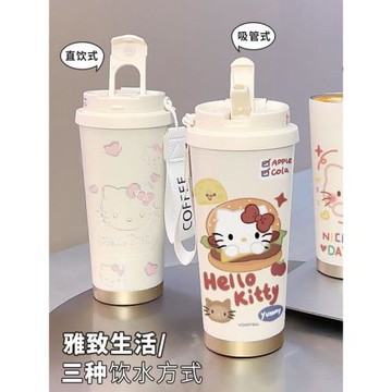 蠟筆小新水杯咖啡杯高顏值女學生大容量316不銹鋼保溫保冷杯子