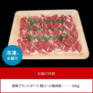 宮崎ブランドポーク 肩ロース 焼肉 500g　N061-A0104