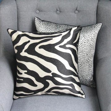 黑色豹紋沙發抱枕靠墊客廳床頭飄窗護腰靠枕樣板房展廳裝飾抱枕套