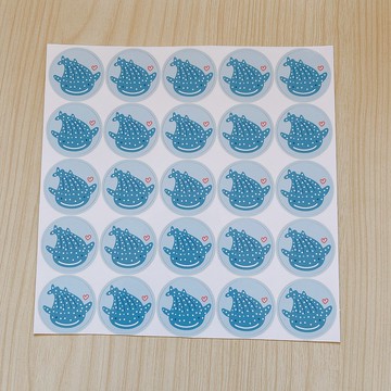 鯨鯊 3cm 圓形貼紙 一份25枚