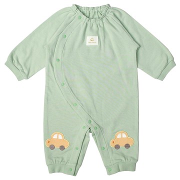 akachan honpo - 長袖兔裝 爬行神隊友-彈性材質-淺綠色