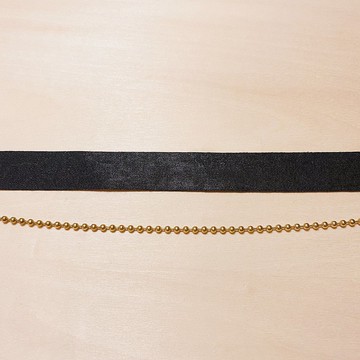 復古黃銅珠黑色頸鍊