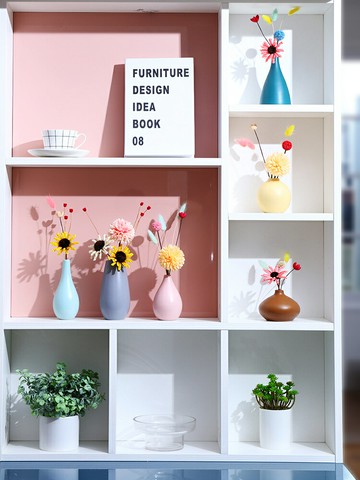 北歐創意輕奢簡約桌面小花瓶ins 風客廳電視柜滿天星插花干花擺件