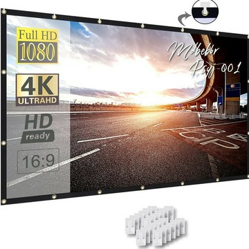 跨境新品便攜折疊投影儀軟幕布戶外電影幕布展廳會議室投影布[DD230109]