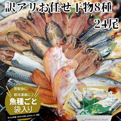 ふるさと納税 長崎市 　訳ありおまかせ干物セット　8種類(24枚)