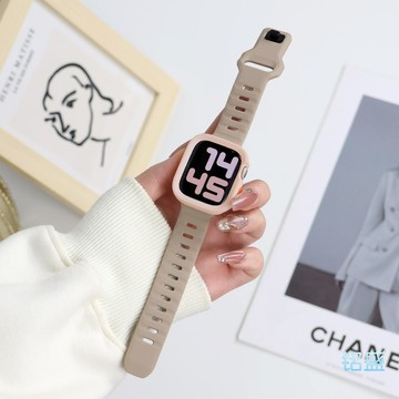 閃電扣 矽膠錶帶+錶殼 適用於 Apple Watch 11 10 錶帶 9 8 7 SE 46mm 42mm套裝錶帶