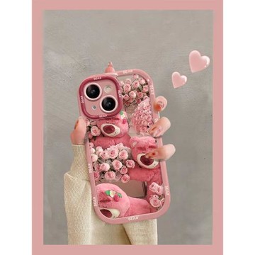 氣球玫瑰草莓熊適用于三星s21ultra手機殼s9+s21FE創意S22保護套S23軟note20ultra卡通note10+a72新款a53