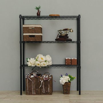 dayneeds 輕型三層置物架90x45x120公分(烤漆黑)鐵力士架 收納架 廚房架 置物櫃