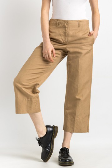 Max Mara 棉質 米色 寬管褲 直筒 高腰 女款 長褲 6145